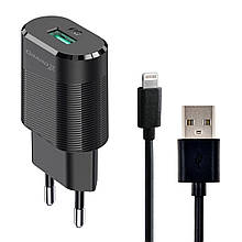 СЗУ Grand-X 1USB 2.1 А Black (CH-17BL) + USB cable-Lightning