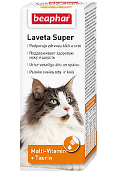Вітамінізовані ласощі для котів Beaphar Laveta Super For Cats (Біфар для шерсті) 50мл.