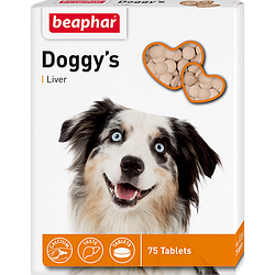 Вітамінізовані ласощі для собак Beaphar Doggy's Liver (Біфар зі смаком печінки) 75т.