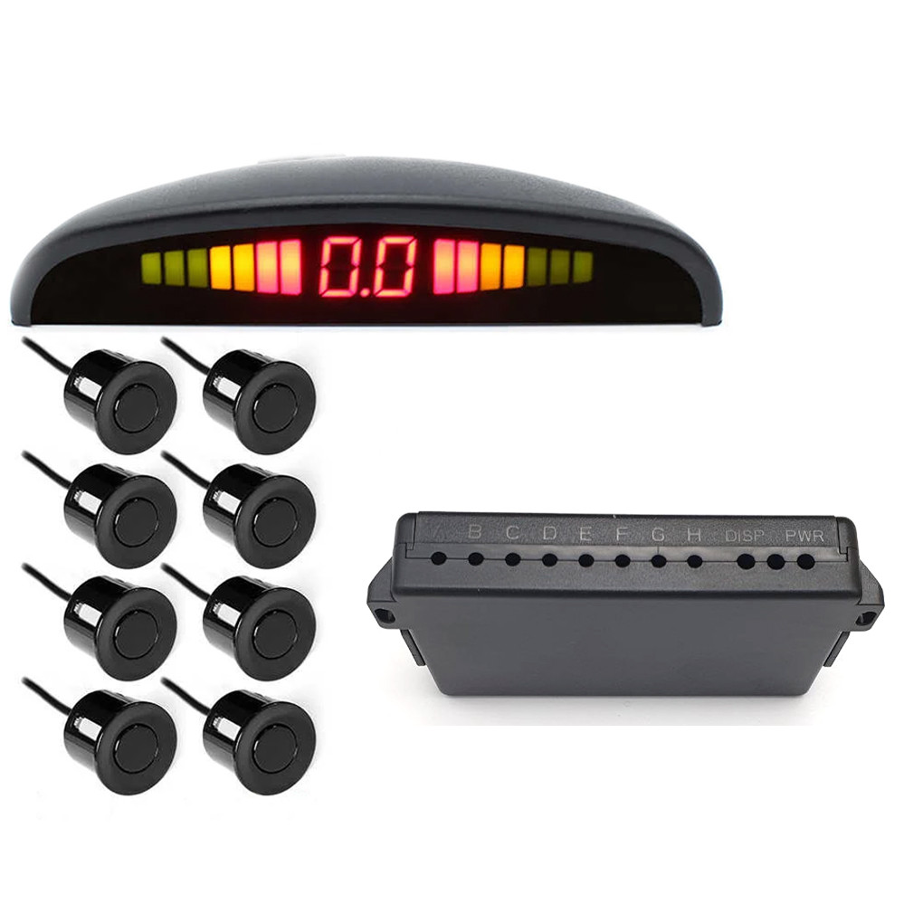 Парктронік автомобільний UKC 8 датчиків LCD монітор Чорні датчики для паркування