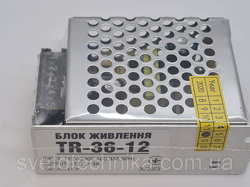 36W блок живлення для світлодіодної стрічки 12V IP20 - фото 1 - id-p213774902