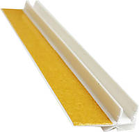 Профиль оконный примыкания белый (примыкающий) 6мм с манжетой без сетки Длина 2,4 м (в упаковке 60 шт)