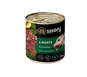 Savory 4 Meats для собак із чотирма видами м'яса 400 г