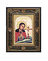 Ахтырская икона Богородицы в ажурной рамке на подставке