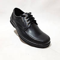 Мужские кожаные туфли на шнурках прошитые TRAFFIC Черные отличное качества