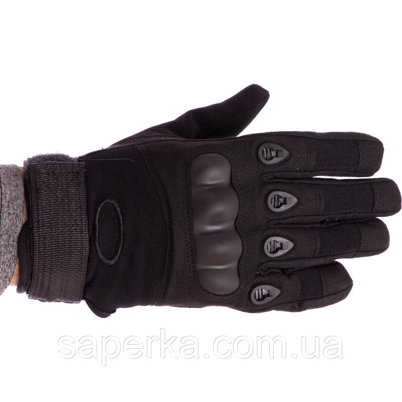 Перчатки тактические полнопалые Oakley. Цвет черный - фото 3 - id-p127919960