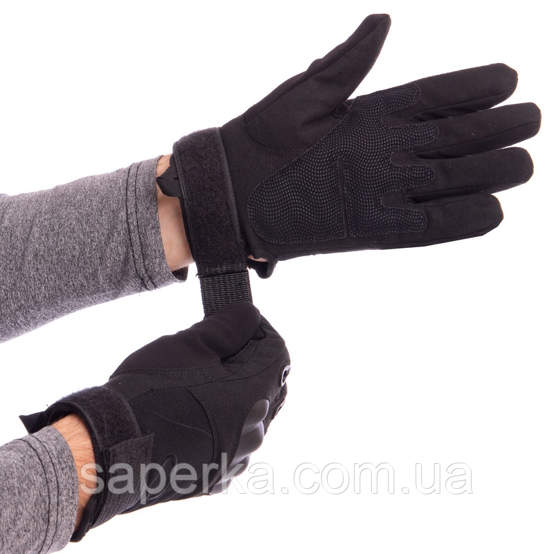 Перчатки тактические полнопалые Oakley. Цвет черный - фото 4 - id-p127919960