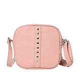 Зручна жіноча сумка світло-рожева пудра крос-боді з довгим ремінцем через плече матова екошкіра, фото 2