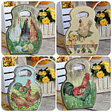 Дошка кухонна із дерева,  робоча 2 сторона, Н-25 см,  великодній декор, фото 2