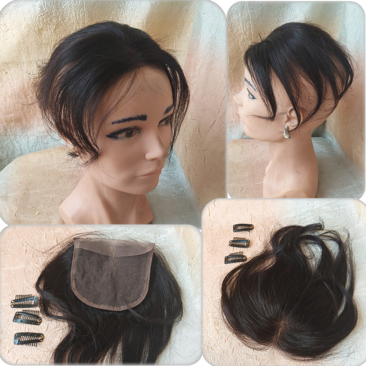 Накладка на макушку, моно-система из натуральных волос MONO10"/2, фото 1