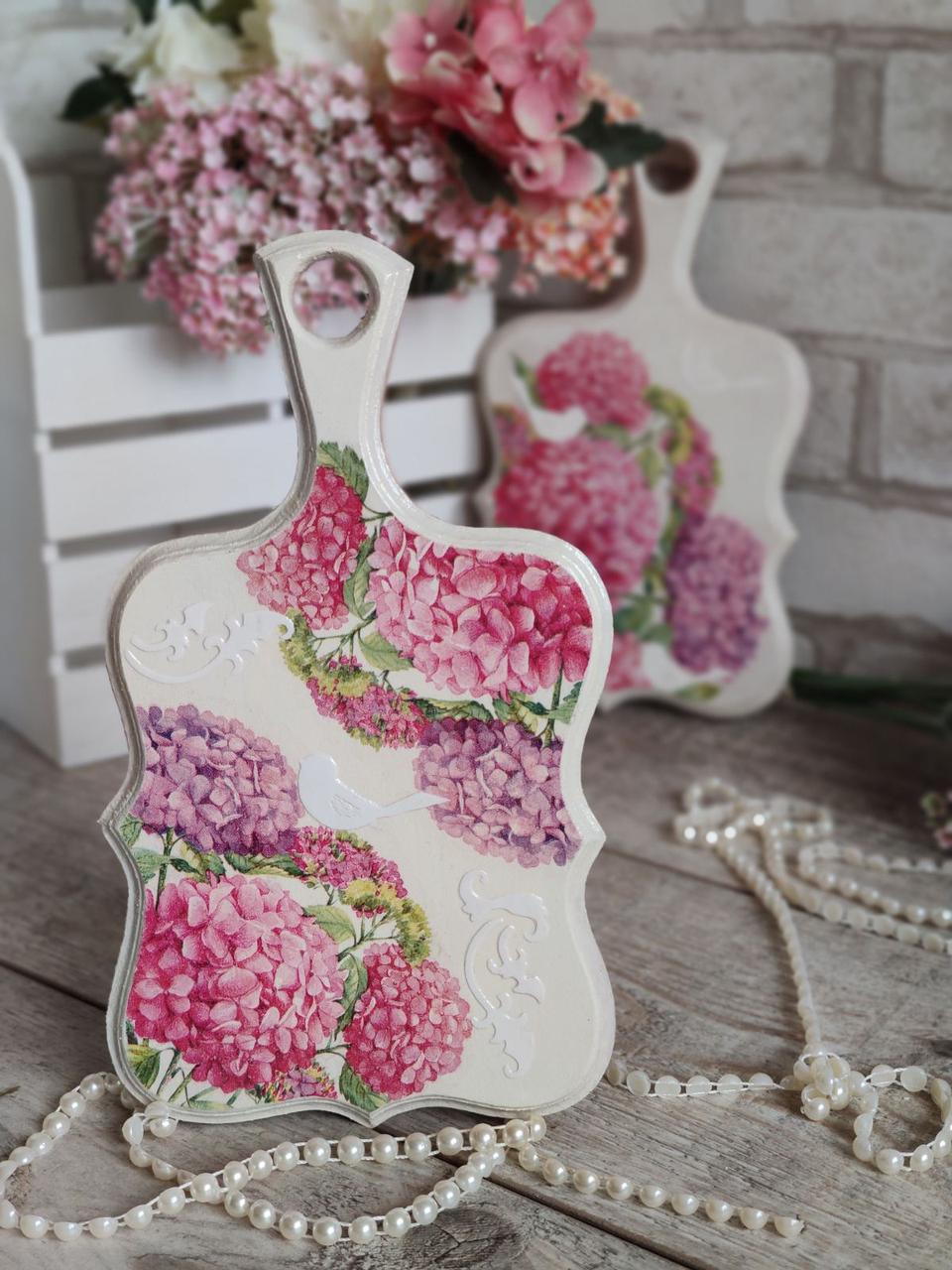 Дошка кухонна із дерева,  робоча 2 сторона, Н-25 см, великодній декор, фото 1