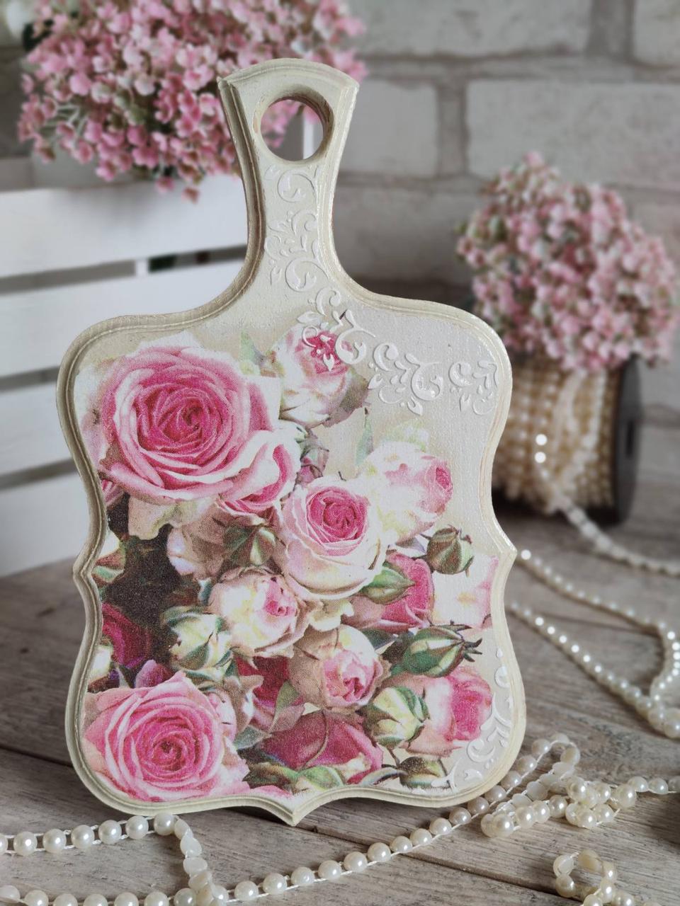 Дошка кухонна із дерева, робоча 2 сторона, Н-25 см, великодній декор, фото 1