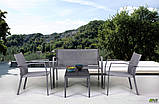 Комплект садових меблів AMF Camaron диванчик-софа+вуличні крісла 2 шт + журнальний столик темно-сірий, фото 9