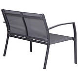 Комплект садових меблів AMF Camaron диванчик-софа+вуличні крісла 2 шт + журнальний столик темно-сірий, фото 4