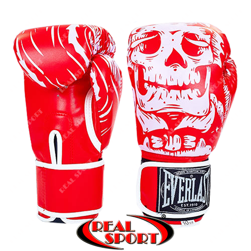 Боксерські рукавички Everlast Skull BO-5493-R Flex на липучці