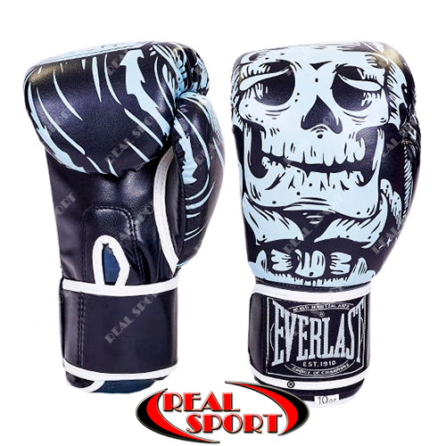 Рукавиці боксерські Everlast Skull BO-5493-BK на липучці