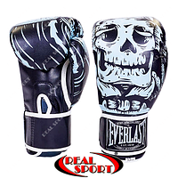 Перчатки боксерские Everlast Skull BO-5493-BK на липучке