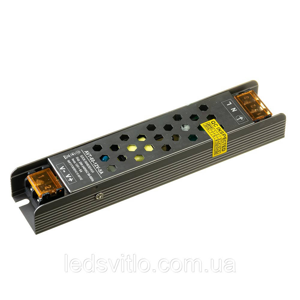 Блок живлення AVT 12V 5A 60W Premium IP20, драйвер, адаптер, трансформатор для світлодіодної LED стрічки