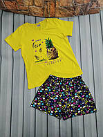 Летняя пижама для девочки (футболка+шорты)