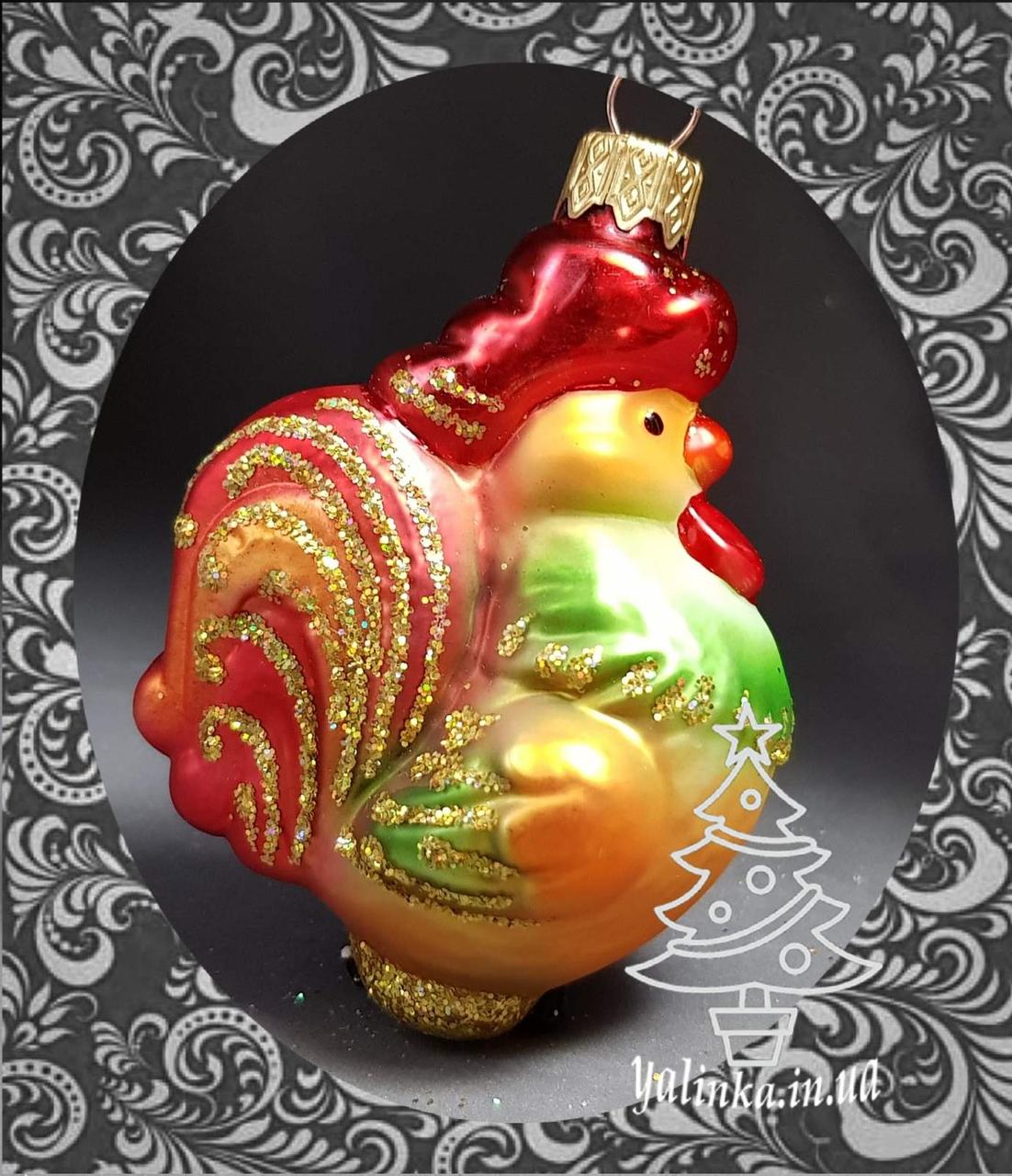 Скляна ялинкова іграшка Півник 279/с-2