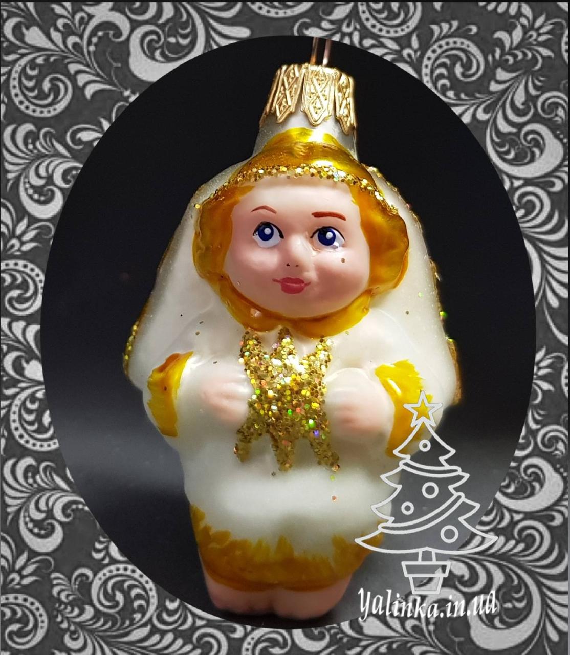 Скляна ялинкова іграшка Янголятко 46/м
