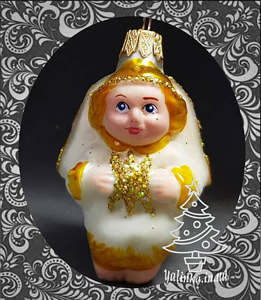 Скляна ялинкова іграшка Янголятко 46/м, фото 1