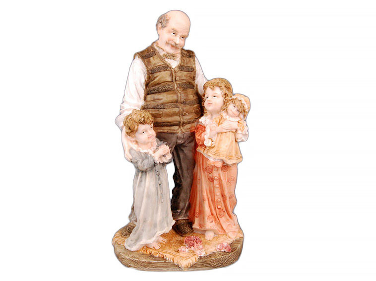 Статуетка Lefard Дід з онуками 26 см полістоун 390-203