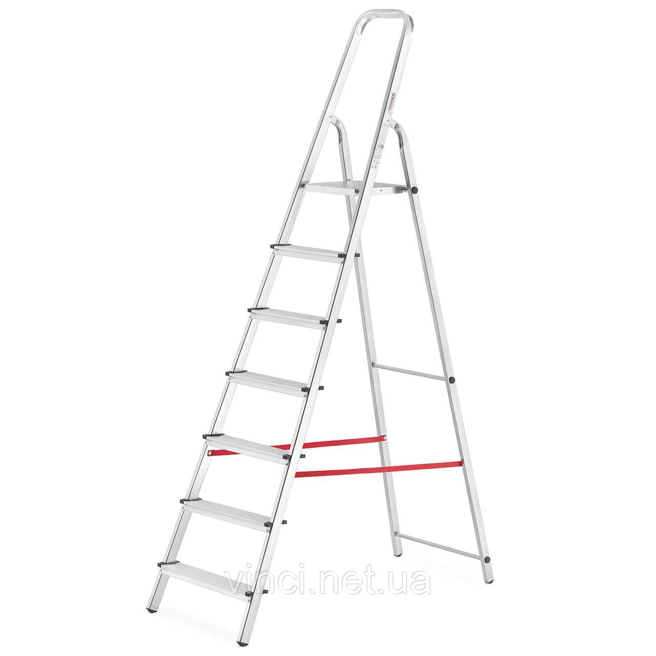 Драбина на 7 ступеней 3.4м Стремянка алюминиевая 7 ступеней Лестницы Лестница-стремянка Драбина алюмінієва, фото 1
