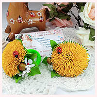 Сонячні кульбаби на гумці. Бантики.