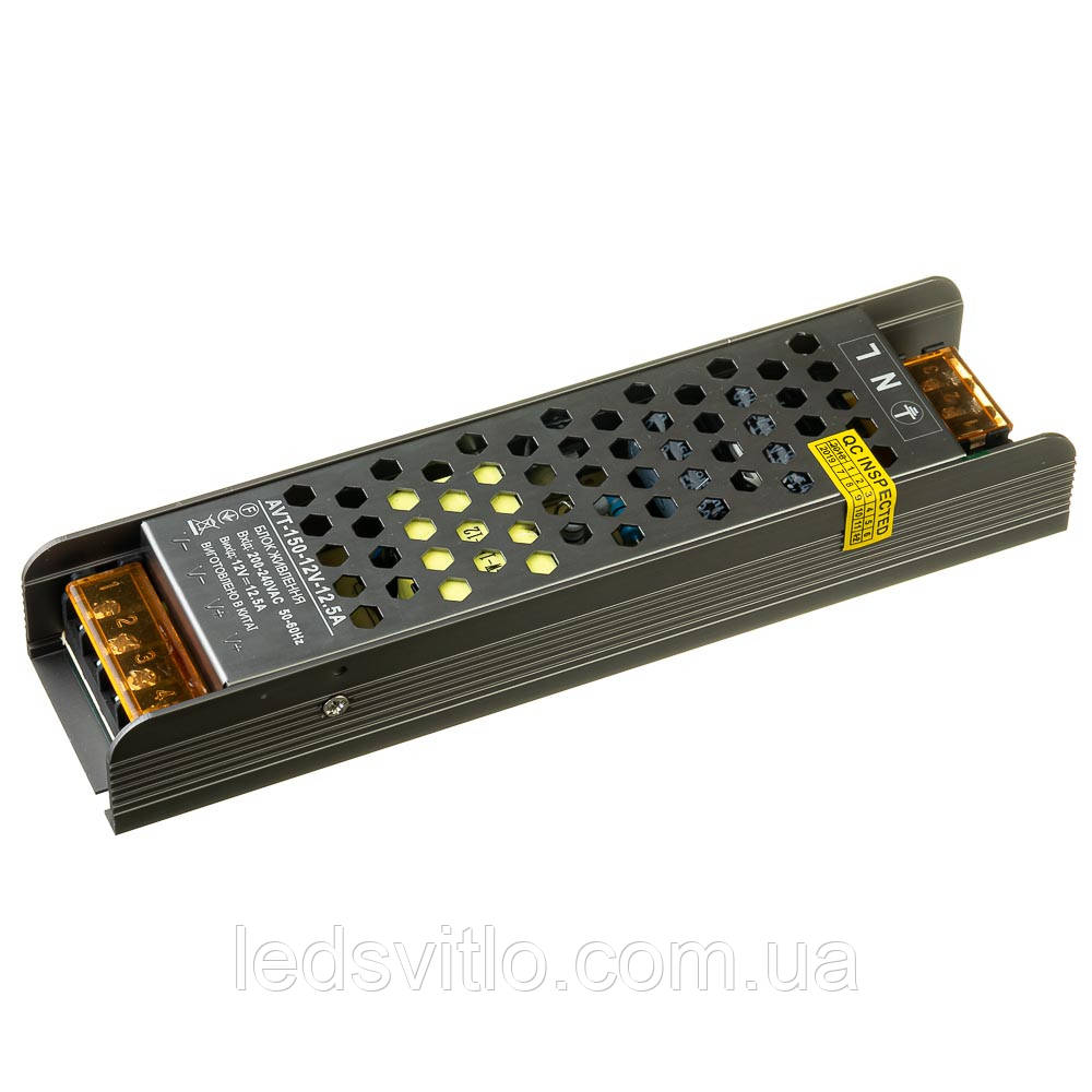 Блок живлення AVT 12V 12,5A 150W Premium IP20, драйвер, адаптер, трансформатор для світлодіодної LED стрічки