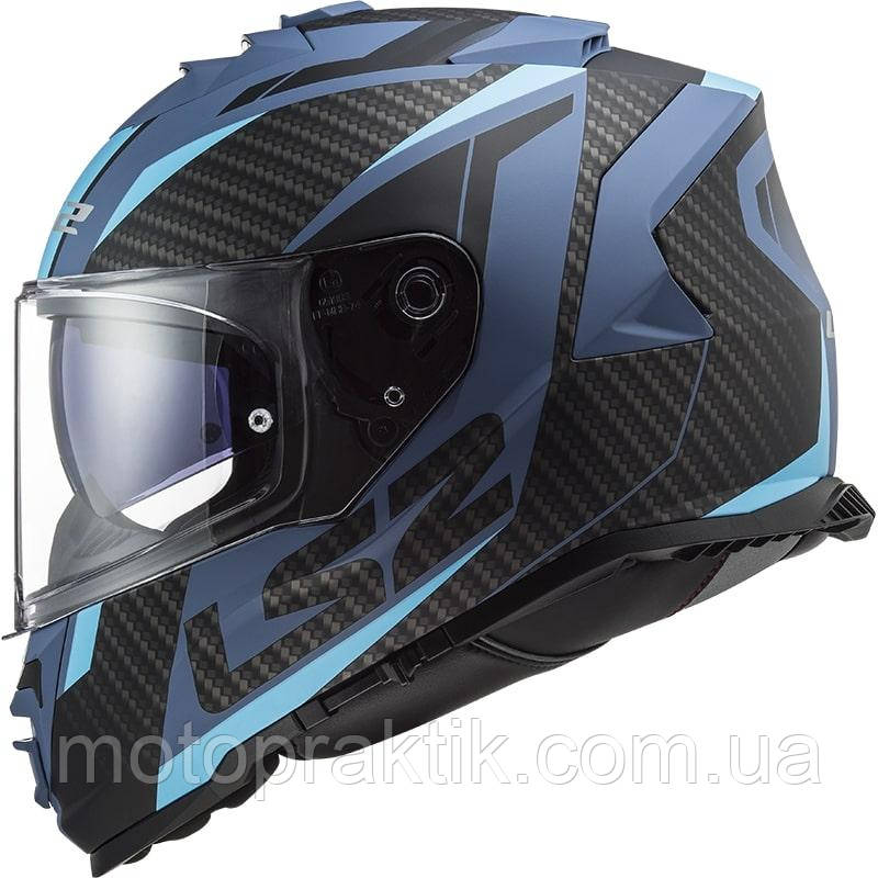 LS2 FF800 STORM RACER MATT BLUE, XS Мотошолом інтеграл з окулярами