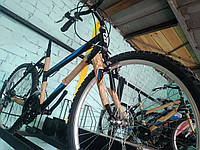 Горно-подростковый велосипед с багажником ХВЗ 24" TEENAGER (черный с голубым) 45 SH