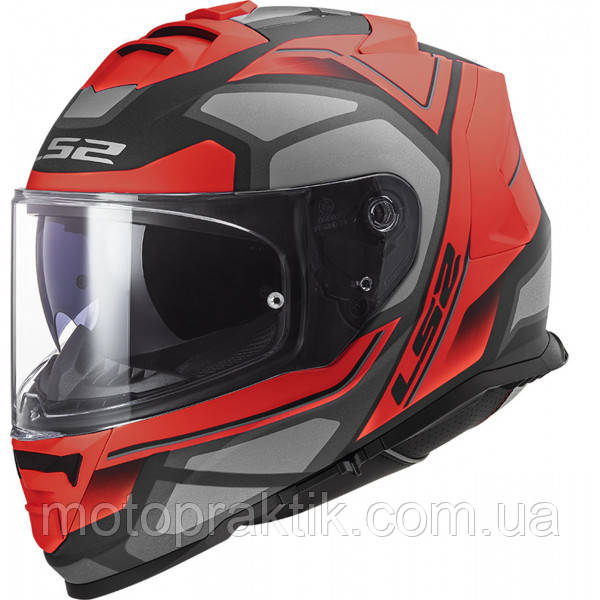 LS2 FF800 STORM FASTER MATT RED TITANIUM, XS Мотошолом інтеграл з окулярами