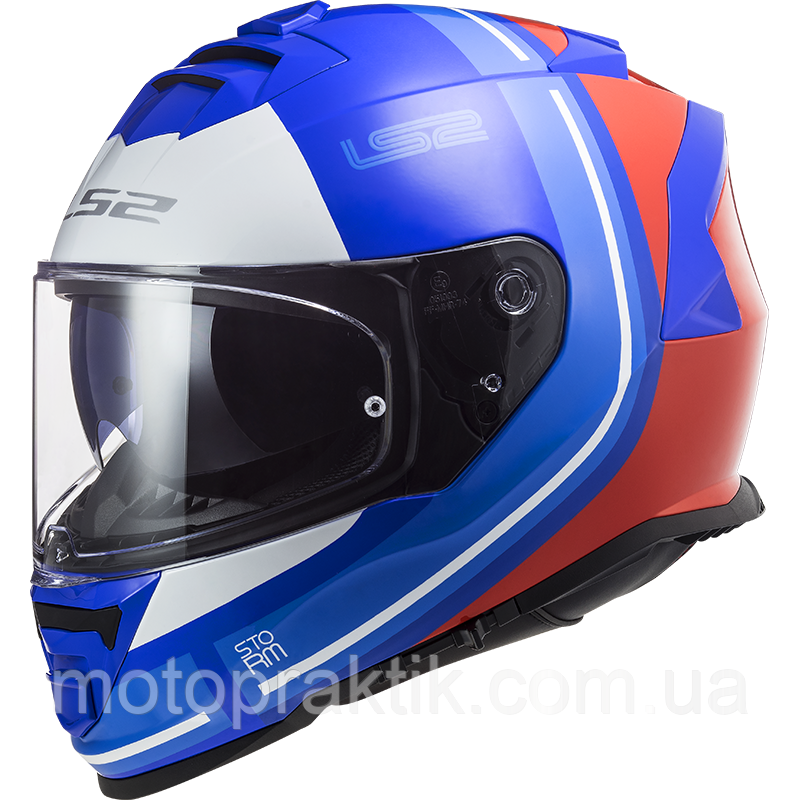 LS2 FF800 STORM SLANT BLUE RED, XS Мотошолом інтеграл з окулярами