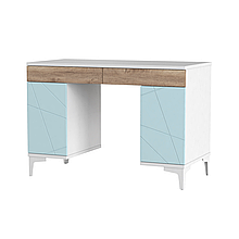 Стіл туалетний в спальню з ДСП / МДФ Picassa аляска / блакитна лагуна Artinhead