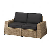 IKEA SOLLERÖN Модульный 2-местный диван, садовый, коричневый / Ярпён / Дувхольмен антрацит (093.083.78)