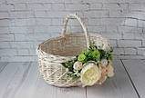 Великодній кошик білий з декором, фото 3