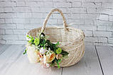 Великодній кошик білий з декором, фото 5