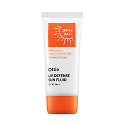 Сонцезахисний крем для обличчя та тіла Ottie UV Defense Sun Fluid SPF43 PA ++ (Orange) 50 ml