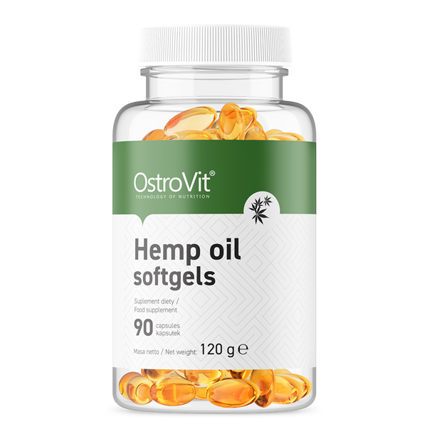 Конопляна олія Hemp Oil softgels OstroVit 90 капсул, фото 1