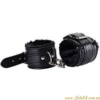 Пухнасті шкіряні наручники для дорослих з чорним хутром хутрові чорні пути для сексу БДСМ BDSM