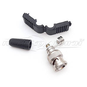 Роз'єм штекер BNC кутовий під кабель із пластиковим кожухом, (під гвинт), фото 2