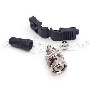 Роз'єм штекер BNC кутовий під кабель із пластиковим кожухом, (під гвинт), фото 3