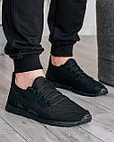 Літні чоловічі кросівки сітка чорні (ПР-3302ч), фото 6