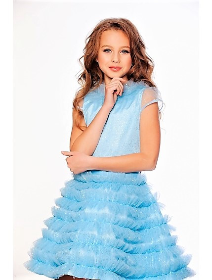 Сукня святкова для дівчинки Lukas блакитна 134 см