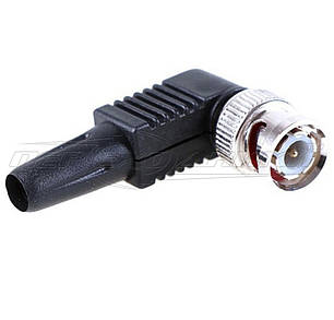 Роз'єм штекер BNC кутовий під кабель із пластиковим кожухом, (під гвинт), фото 1