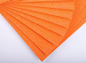 Фоаміран з глітером  АВ перлиновий лист 2мм (24х24см), колір  - помаранчевий