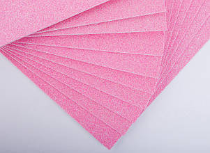 Фоаміран з глітером АВ перлиновий лист 2мм (24х24см), колір - рожевий