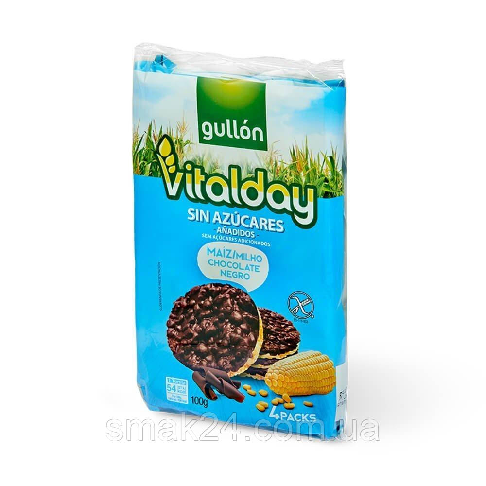 Хлібці без цукру та глютену з кукурудзяною й шоколадом Vitalday Gullon Іспанія 100 г (4х25г), фото 1