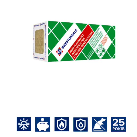 Роклайт утеплитель для скатной кровли и перегородок в плитах 30 кг. куб  в плитах